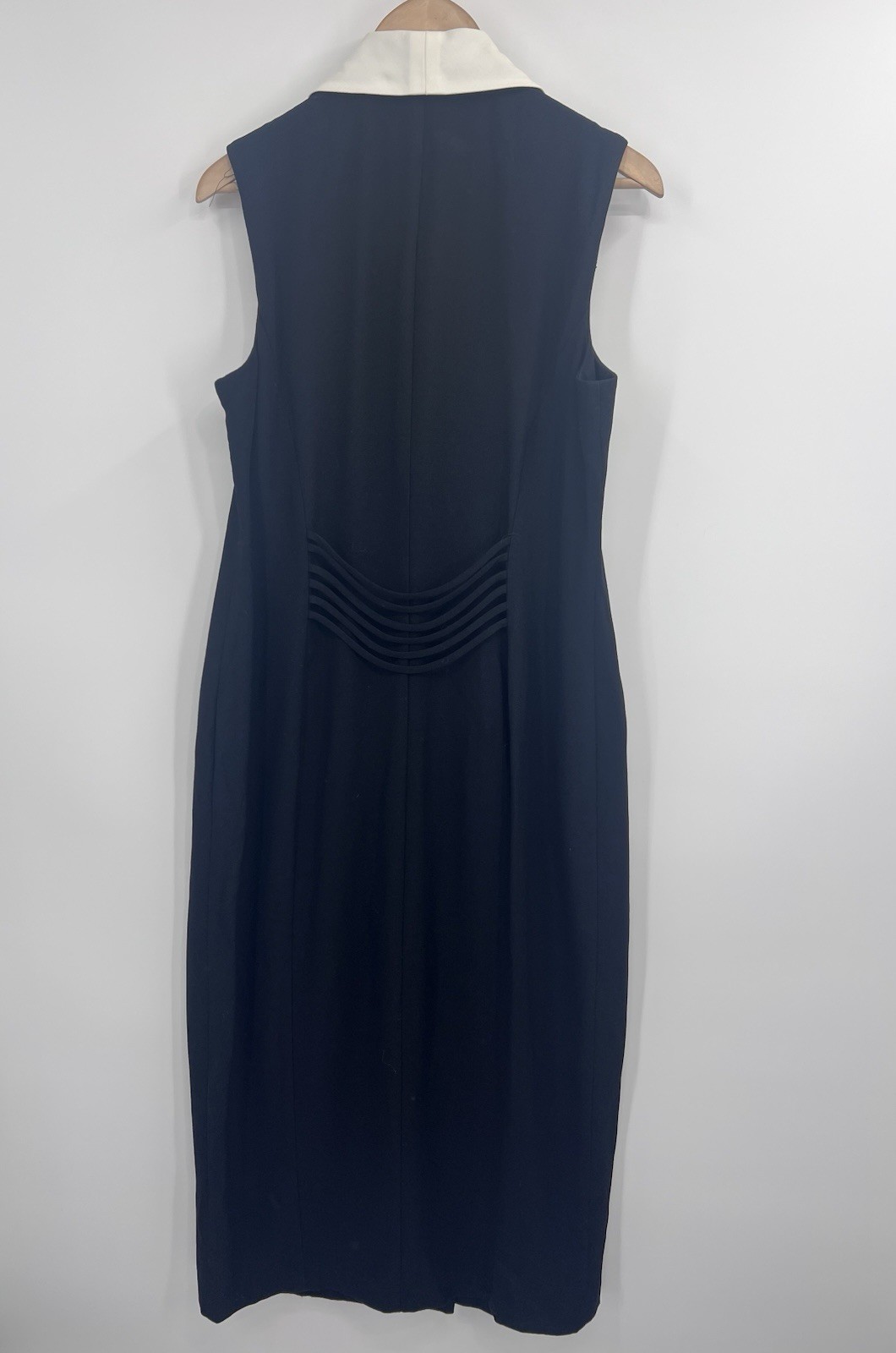 Lois Snyder Dani Max Vintage 90s Tuxedo Double Breasted Sheath Dress 14 Maxi