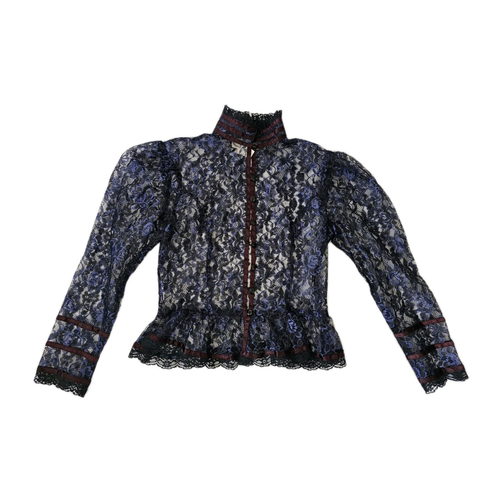 Gunne Sax Gunnies Jessica Mcclintock Victorian Sheer Lace Jacket Top XS/S