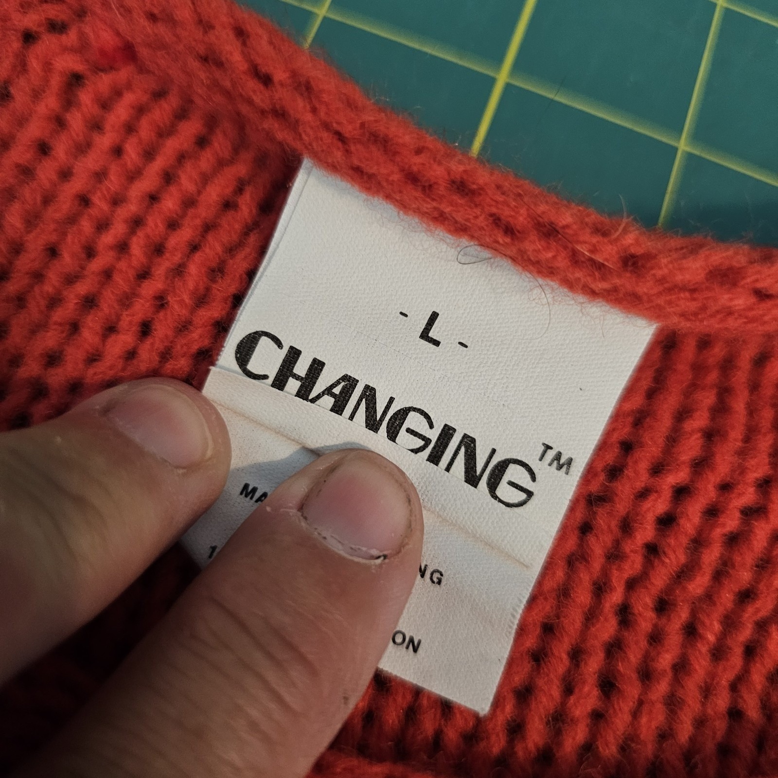 Vintage 1970s Pullover Sweater Orange Red Long Sleeve Cable Knit Retro Cozy