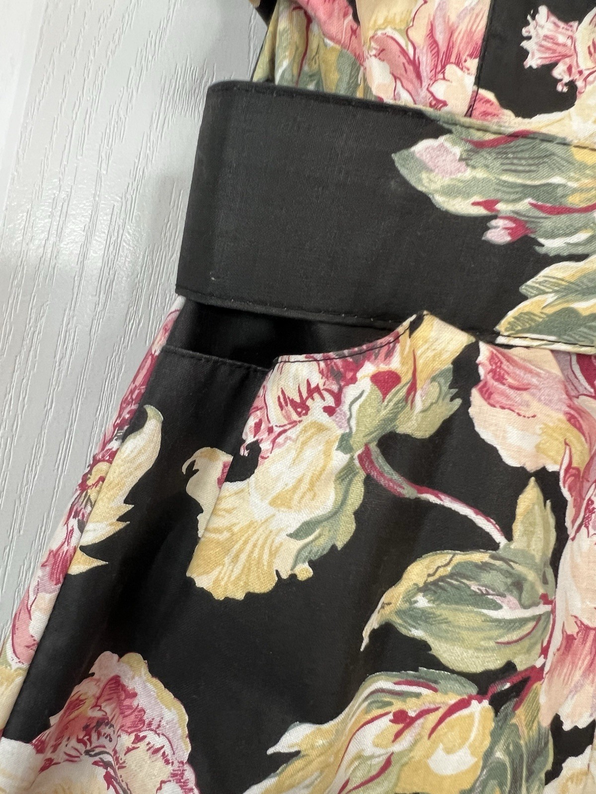 Vintage Floral Pencil Bombshell Pinup Halter Dress Carol Anderson 5/6 Small