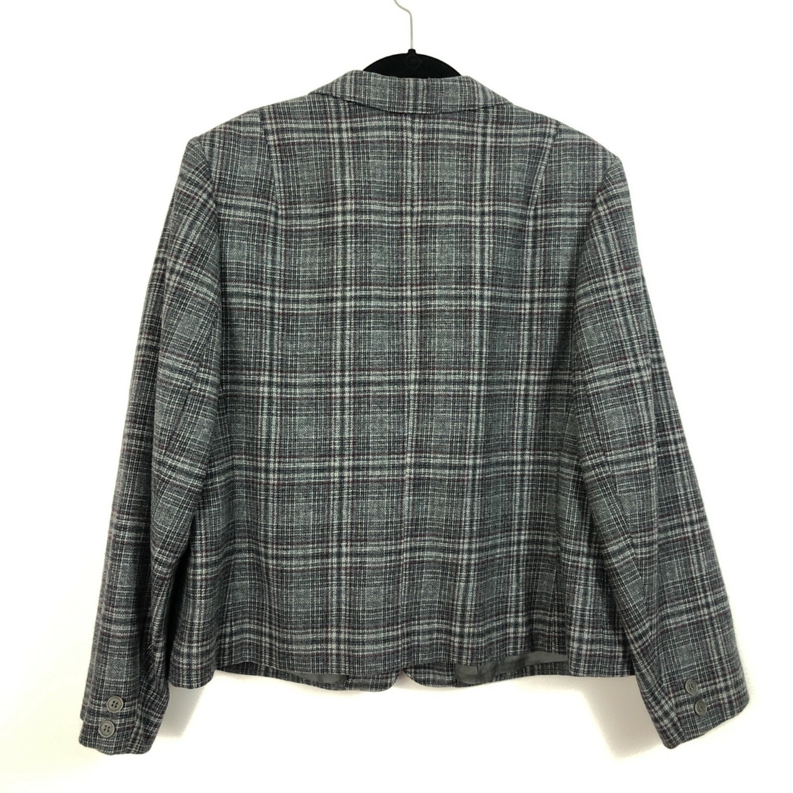 Vintage Womens M/L Pendleton Blazer, Gray and Red Glen Plaid, 1970s 1980s