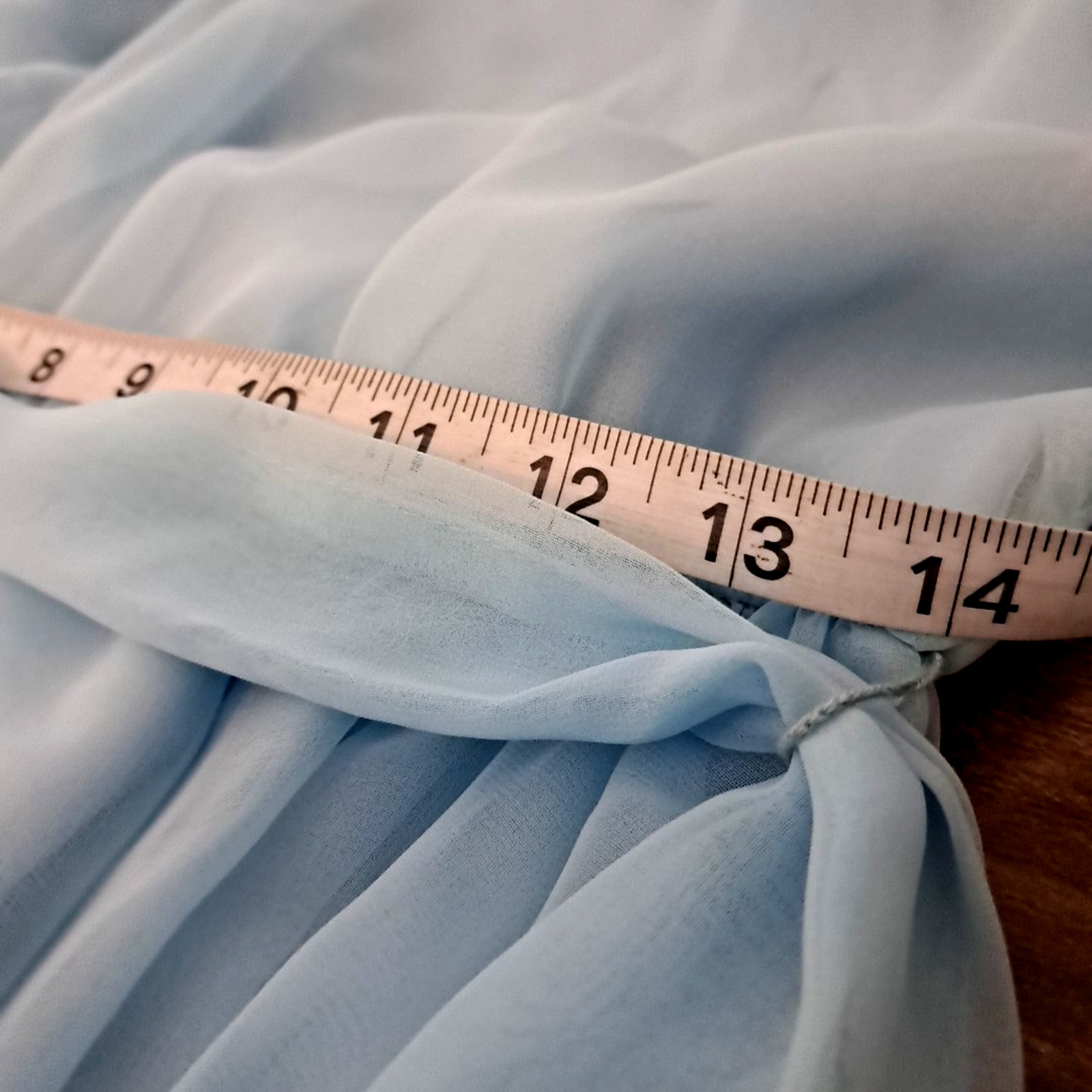 Vtg 70s Sheer Chiffon Rhinestone Maxi Dress Size 9 Blue Regency Formal Union Tag