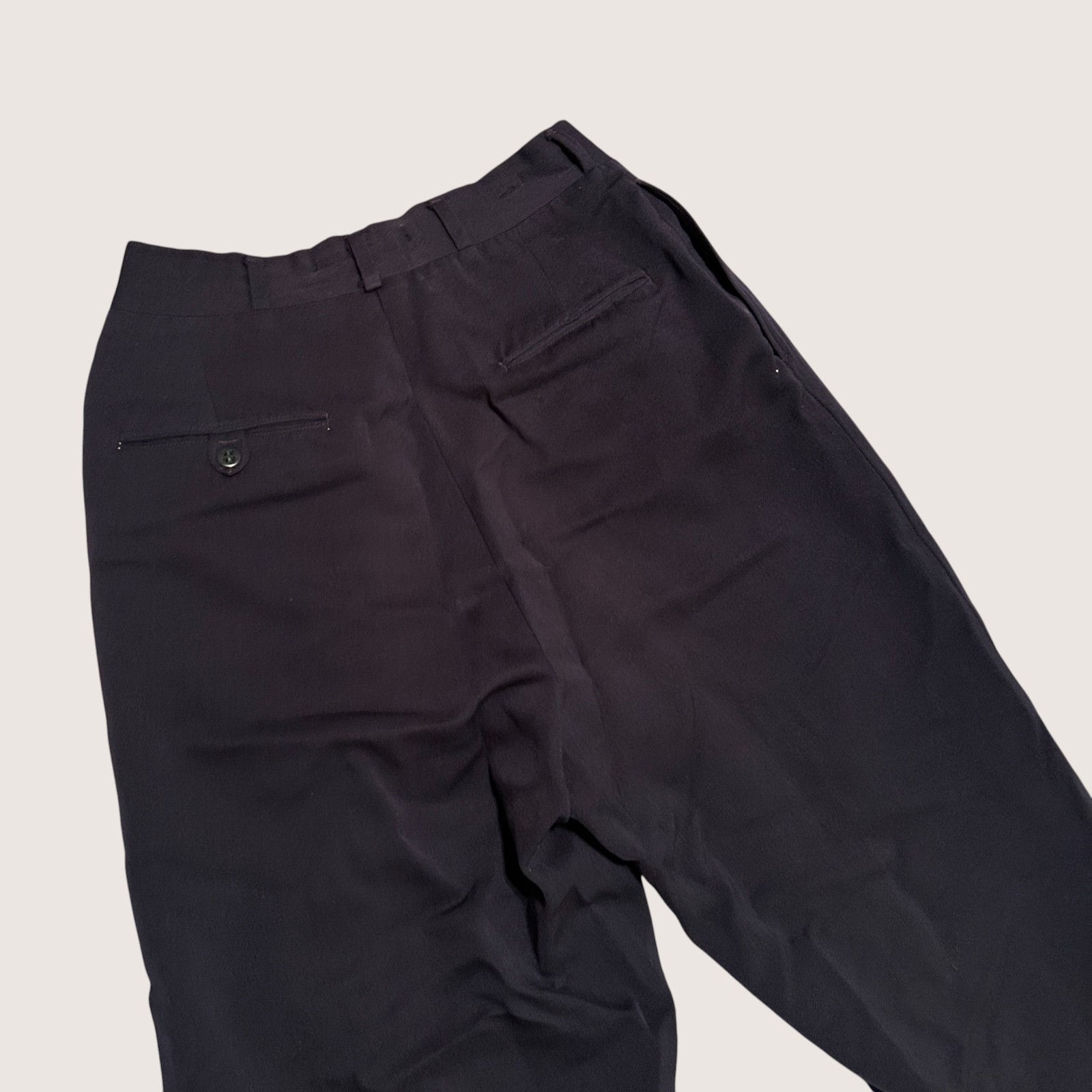 Vintage Navy High Waisted Pleated Wool Dress Pants 25X30