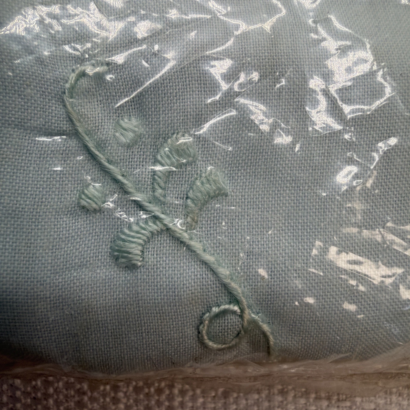 Vintage Daffodil Hand Embroidered High Neck Blue Top Shirt Blouse – Size 36 -NWT