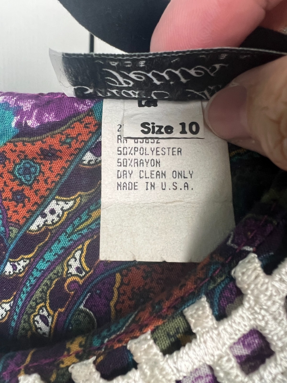 Stuart Alan Petites Size 8 Dark Vintage Floral Dress Cottagecore Lace Collar