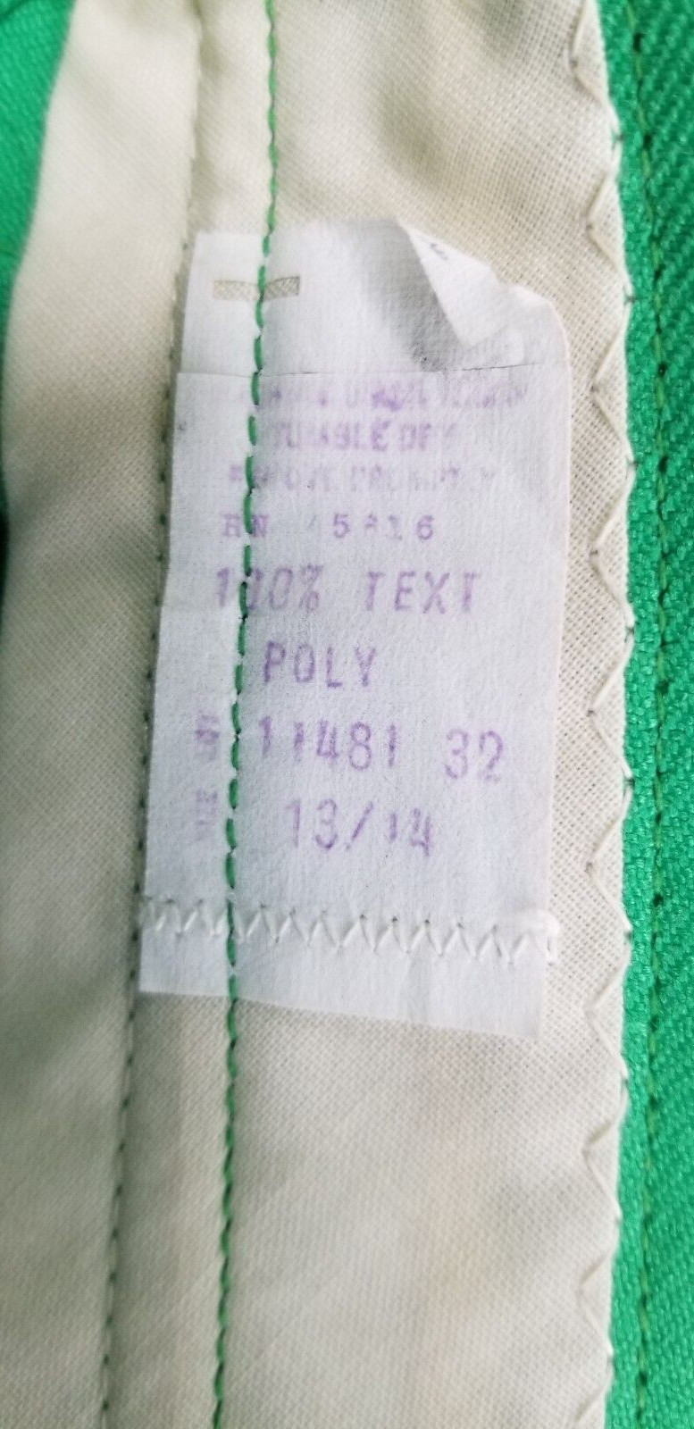 NOS Vintage 1970&rsquo;s Green Polyester Twill Pants – Waist 28 inches