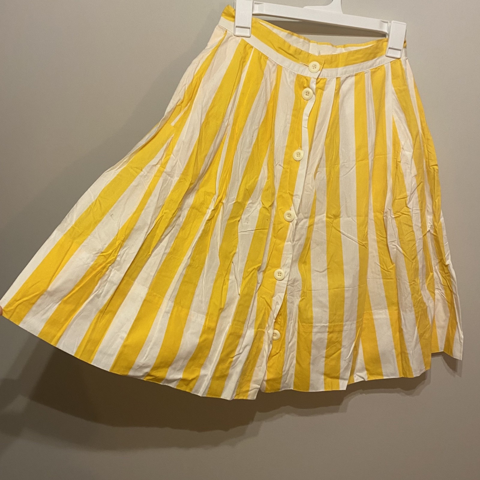 Vintage TEA LEAF Yellow Striped Skirt | 25 in waist
