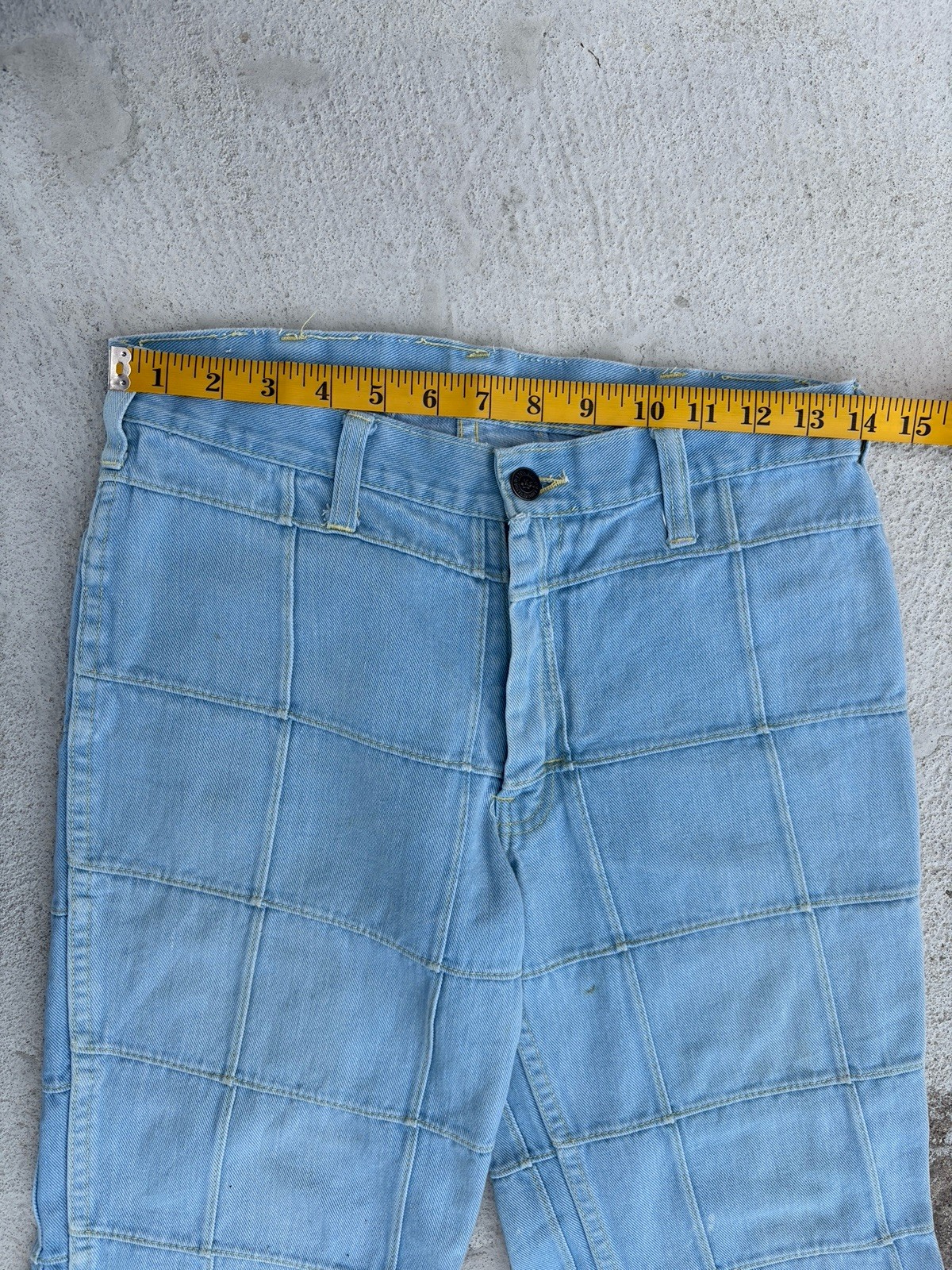 True Vintage Groovy Disco 70s Patchwork Denim Flare Jeans By Branded Lion 28×31
