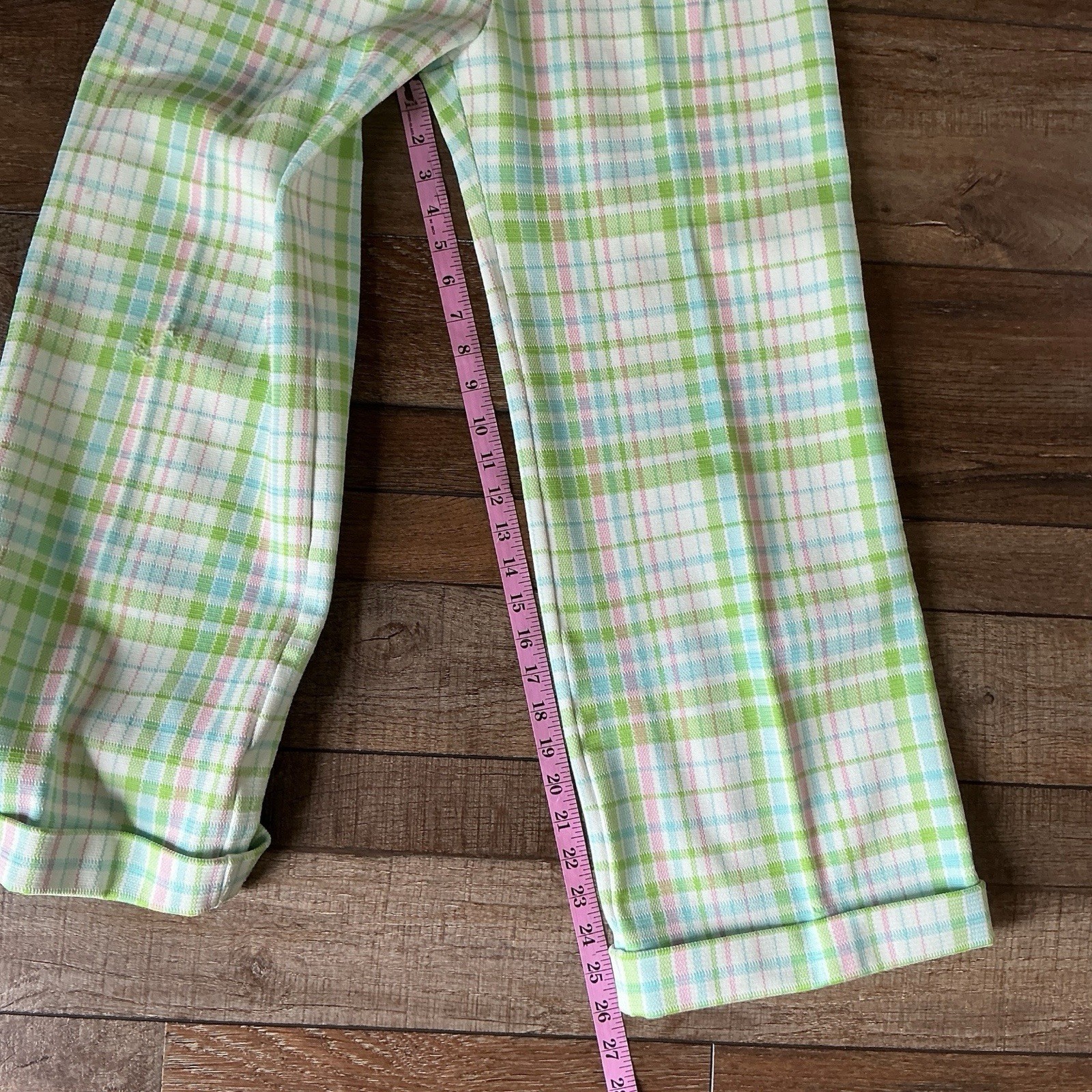 70s VINTAGE James Kenrob Dalton Lime Plaid 3-Pc Top Vest Pants Set Size S #28D8