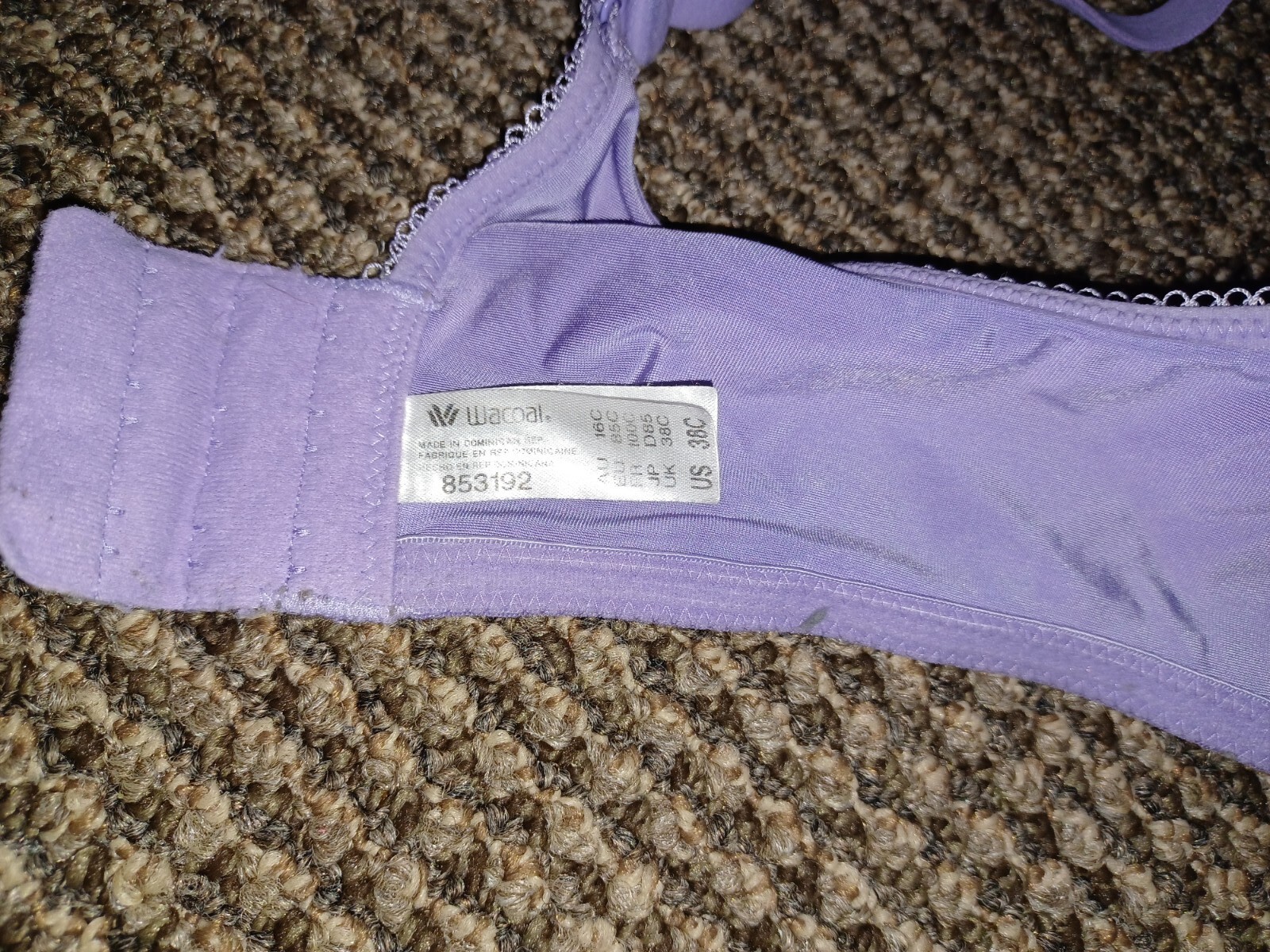 Wacoal 38C Purple Silky Satin Body Full Figure Underwire Bra