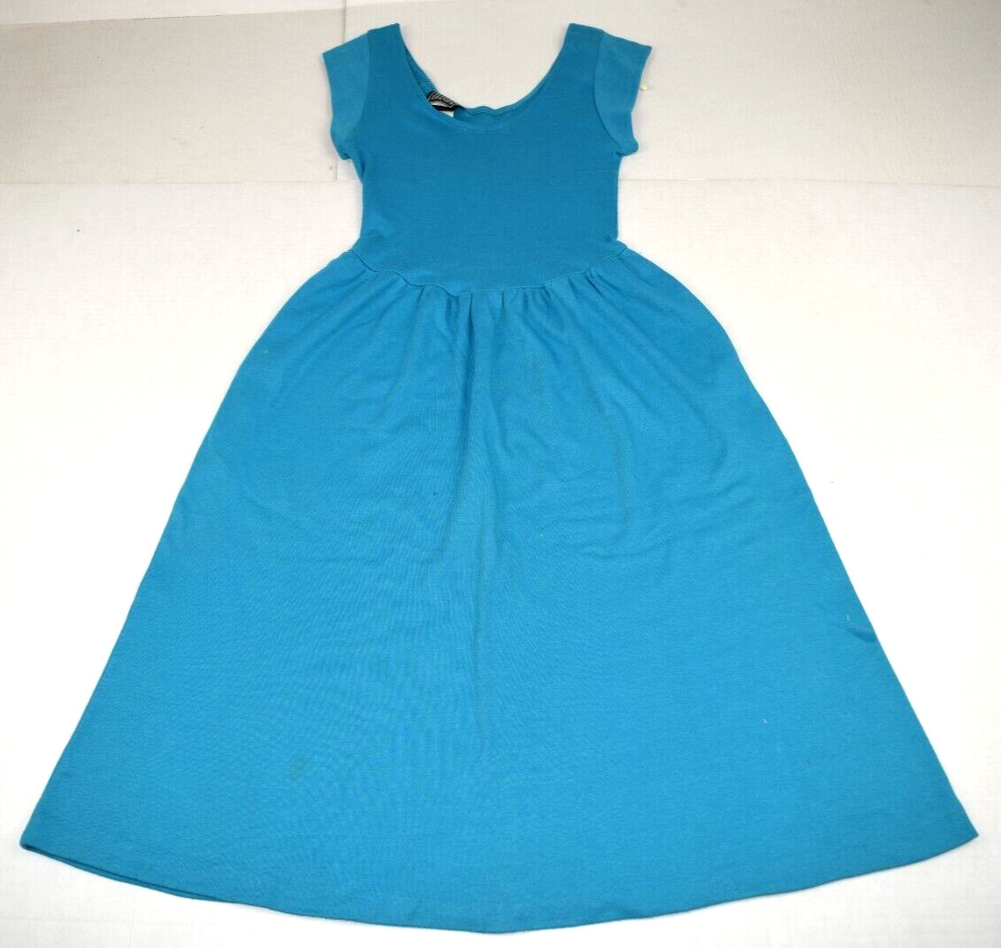 Vintage Dress Timely Trends Size 5/6 80s Blueberry Soft Stretchy Jersey Made USA