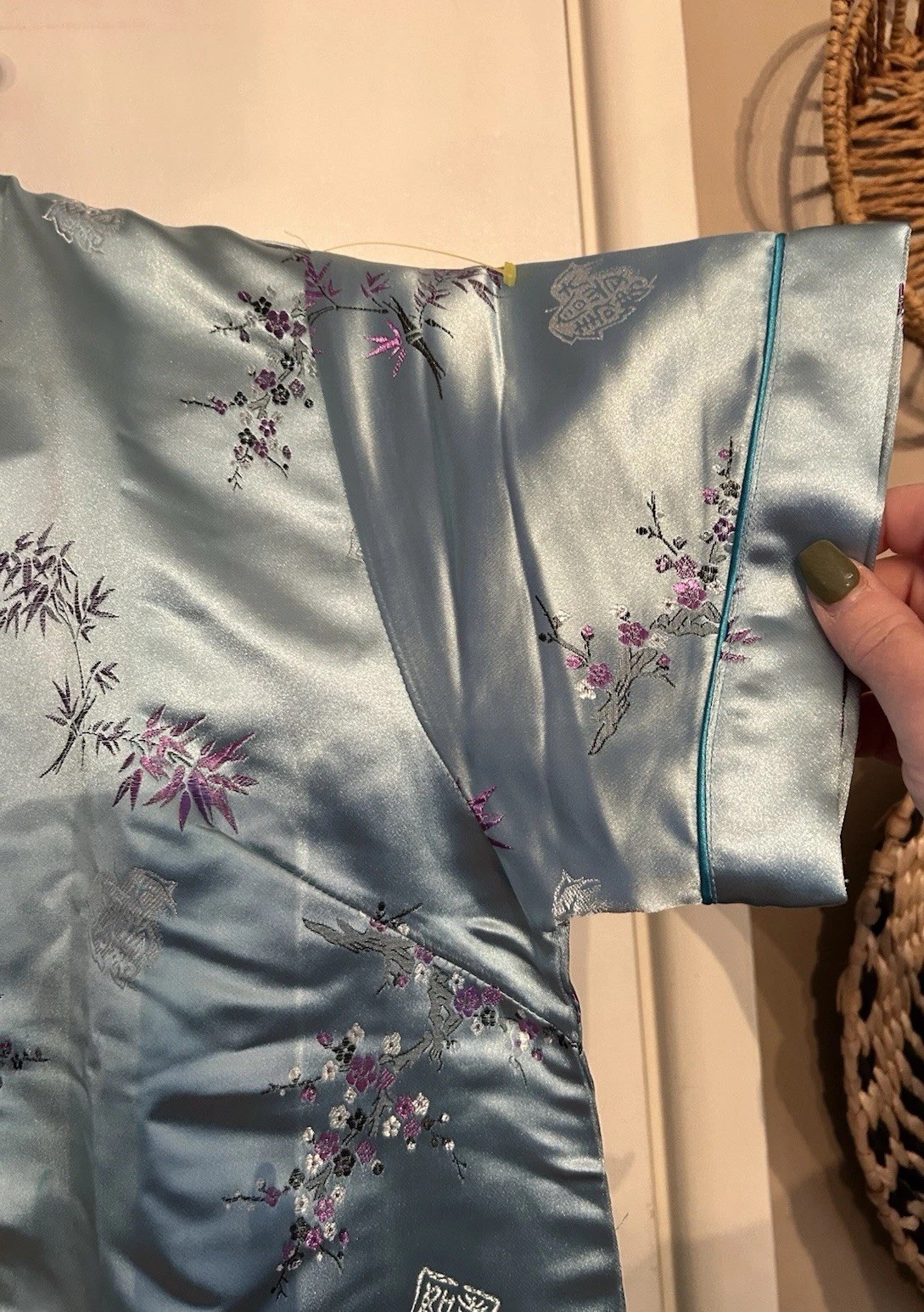 VTG Chinese EveningLoungewear Pajama Set Top & Matching Pants Size Medium 1950s