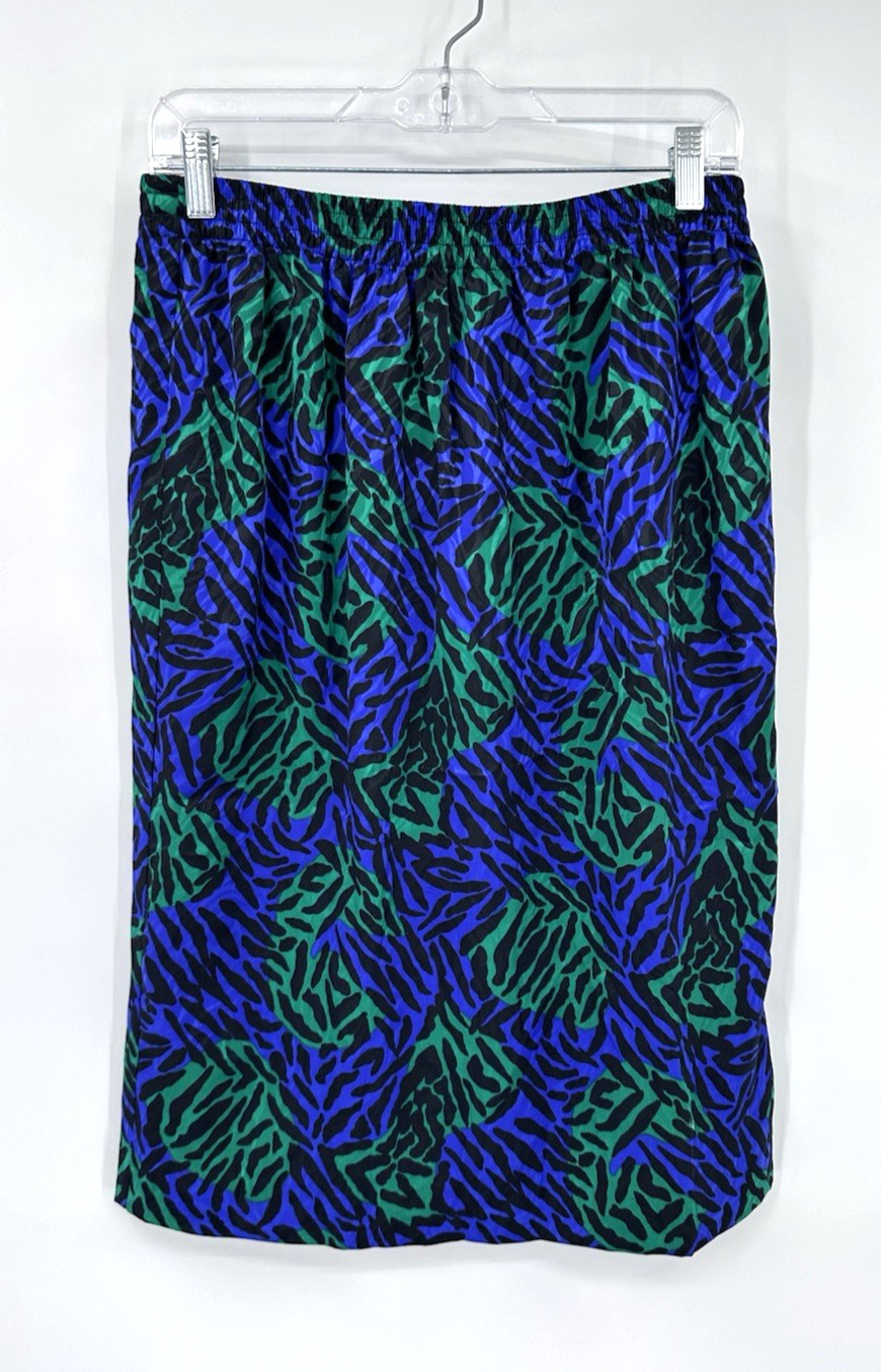 vintage 90s Y2K 2 piece skirt suit business 8 green purple office siren
