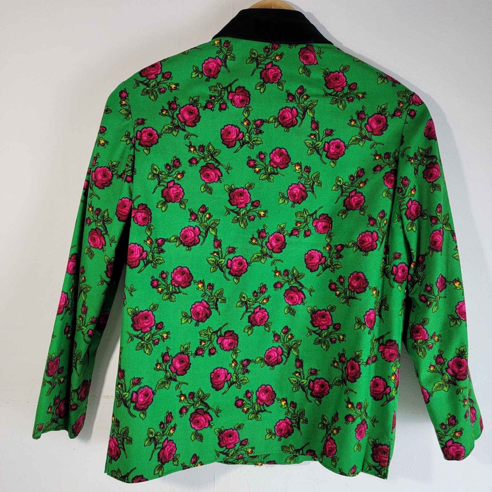 Vtg. Short Hammerer Erzeugnis Jacket Austria 38 (Fits Sz.4 or S) Green Floral