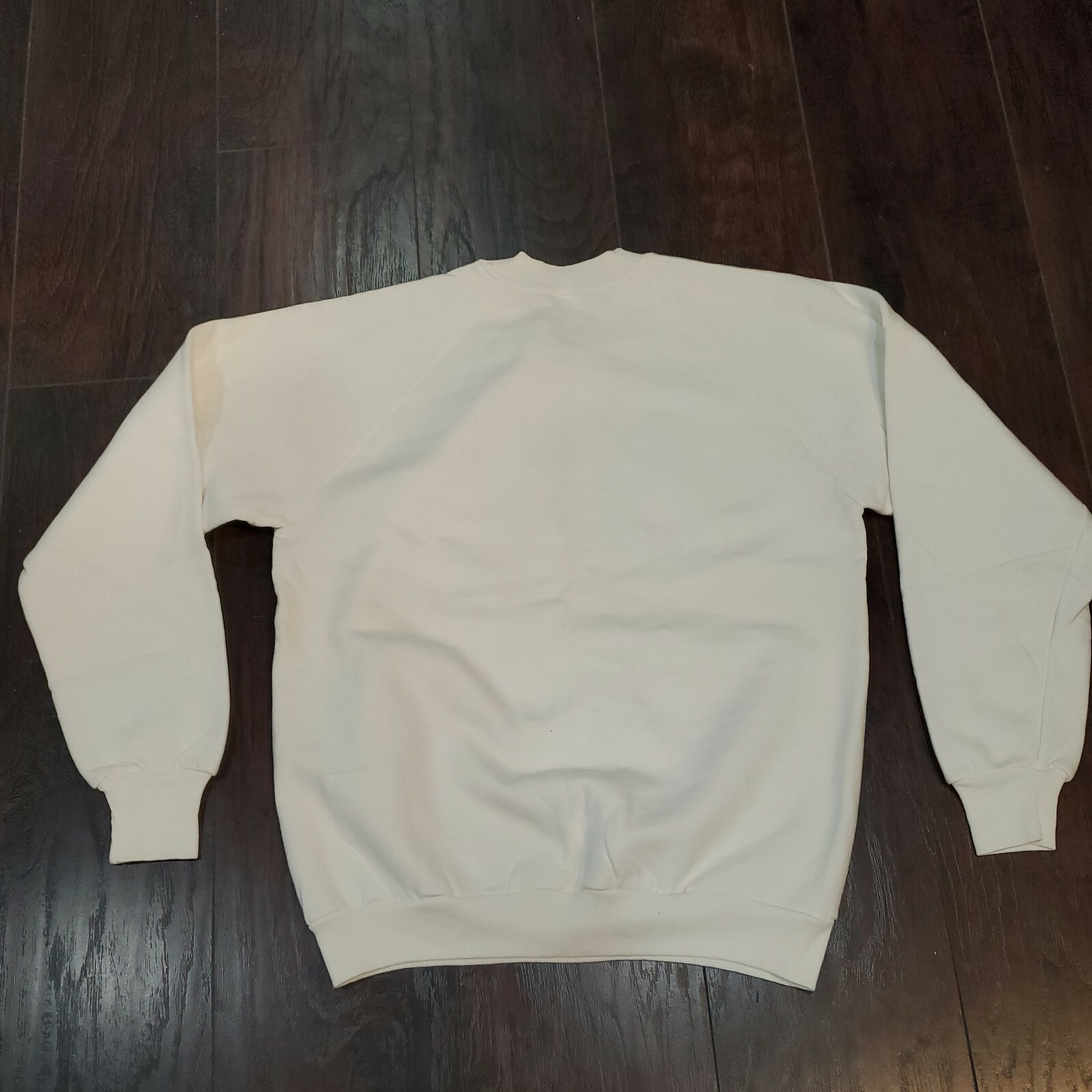 Vtg Forever Free Eagle Flag 1990 White Large Jerzees Tag Made in USA Crewneck