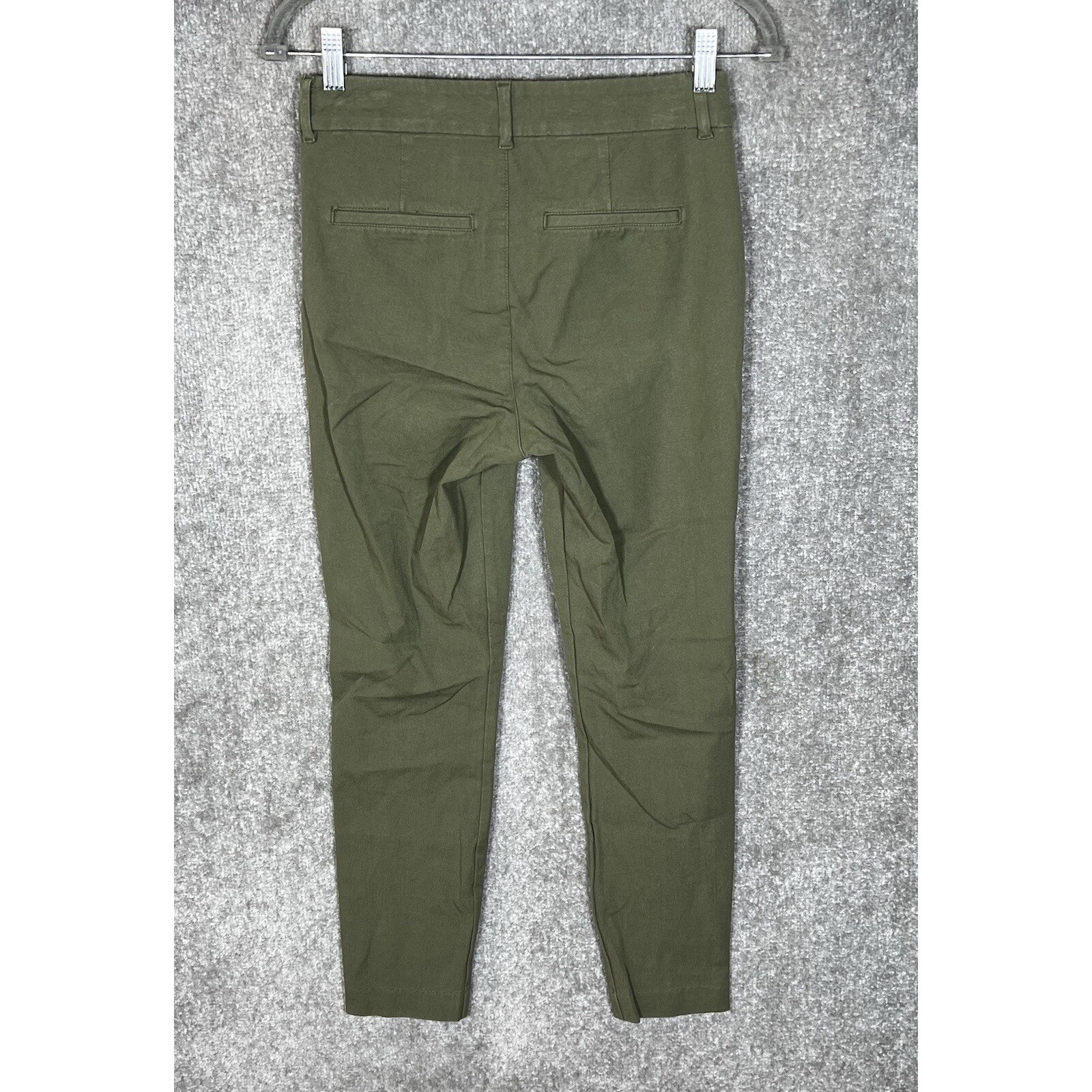 Old Navy High Rise Pixie Ankle Pants Womens Size 2 Green Stretch Pockets