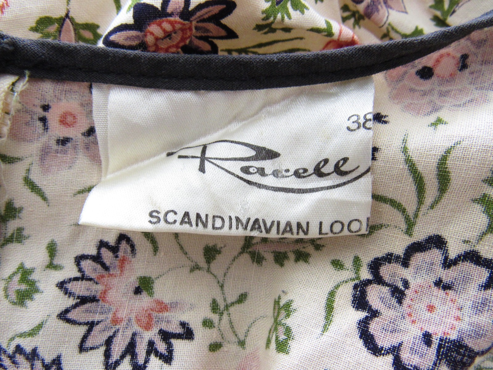 Vintage 70s Racell Denmark Cotton Prairie Folk Maxi Hippie Boho Dress Small S