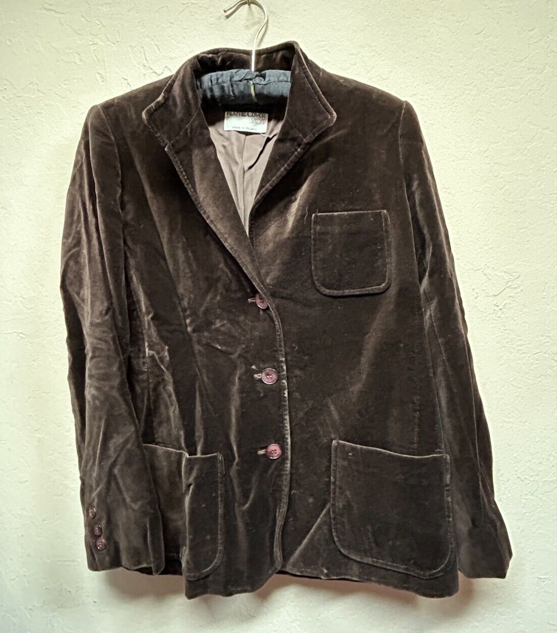 Vintage Gump&rsquo;s San Francisco Roth-Le Cover Size 10 Crushed Velvet Blazer Brown