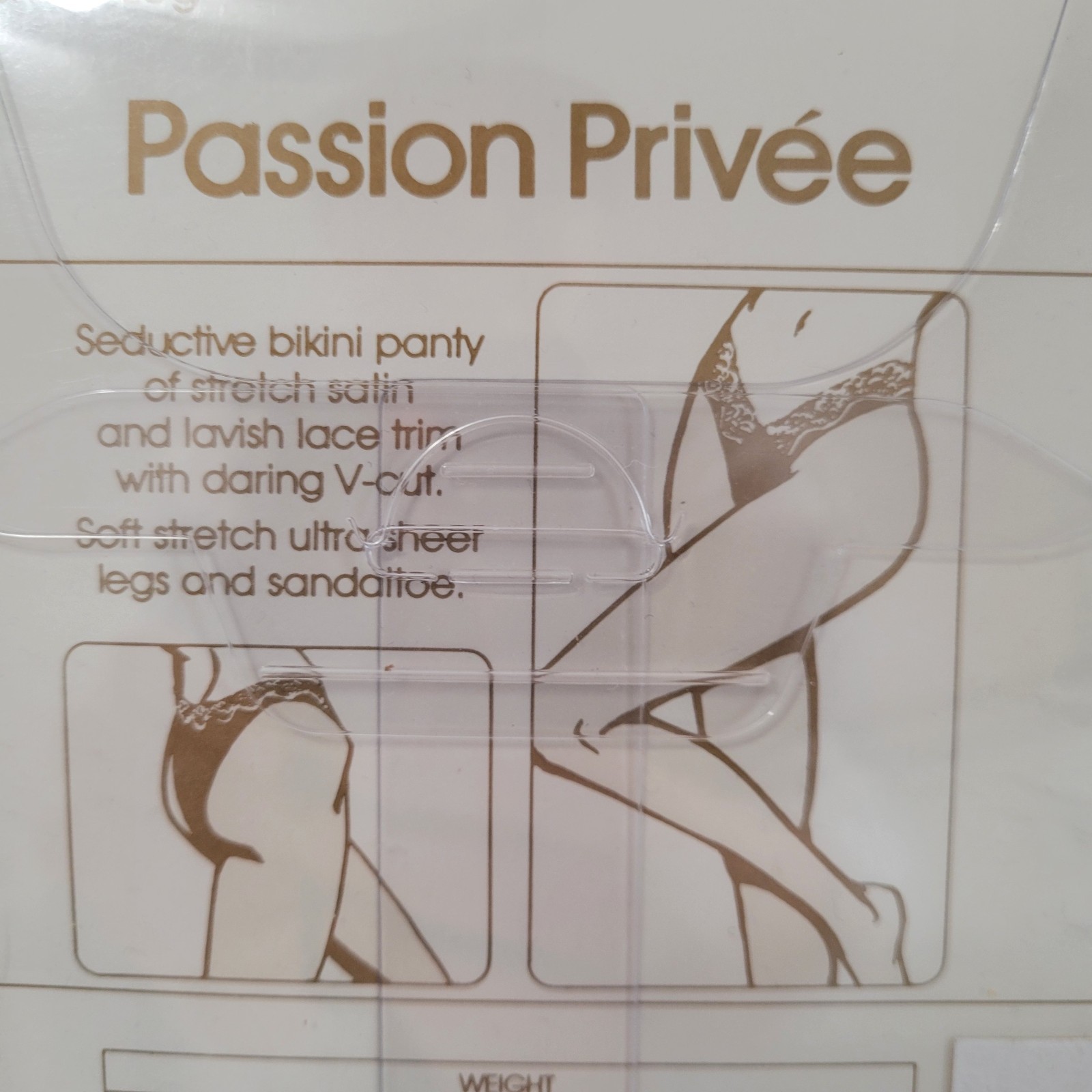 VTG Givenchy Passion Privee Black Stretch Satin Bikini Lace Sheer Hose Sz A Lux