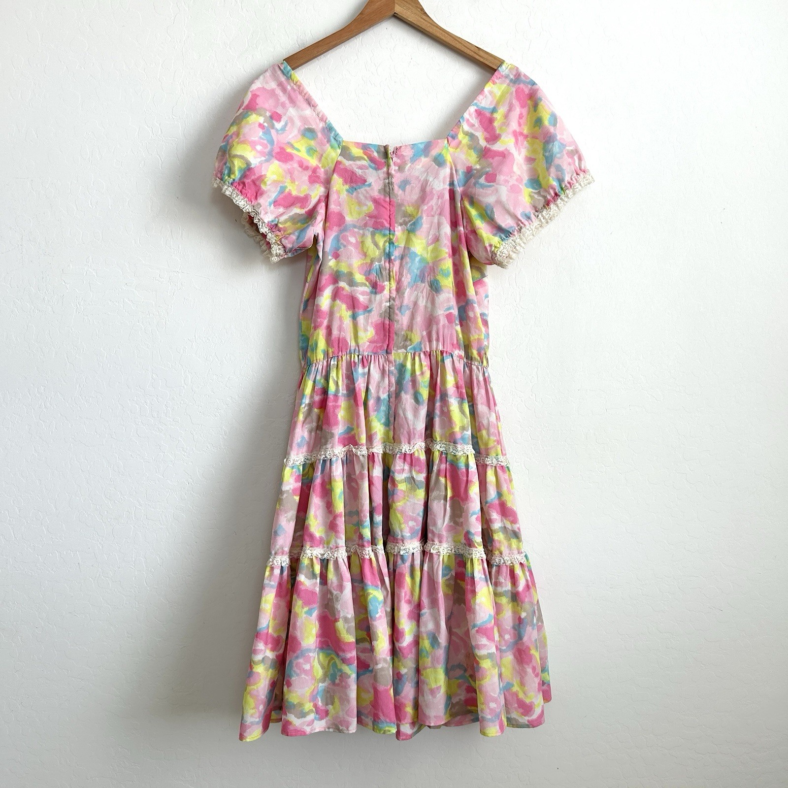 Faye Creations Vintage Dress Square Dance Patio 50s Ruffles Colorful Floral