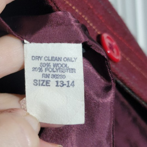 70s VTG Tailored Burgundy Pinstripe Blazer Jacket Wool Lined Pockets M Boss Lady