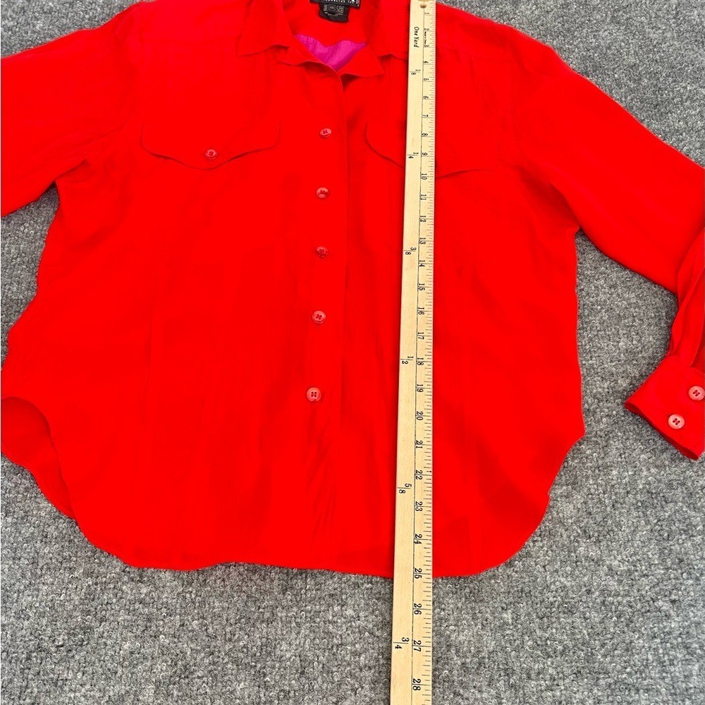 ESCADA 1980s Vintage 100% Color Block Shirt Button Up Long Sleeve Size 36