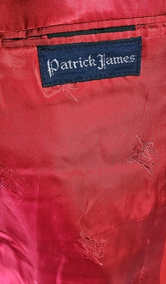 Vintage Burberrys&rsquo; Patrick James Cherry Red Double Breasted Wool Blazer Sz Lrg
