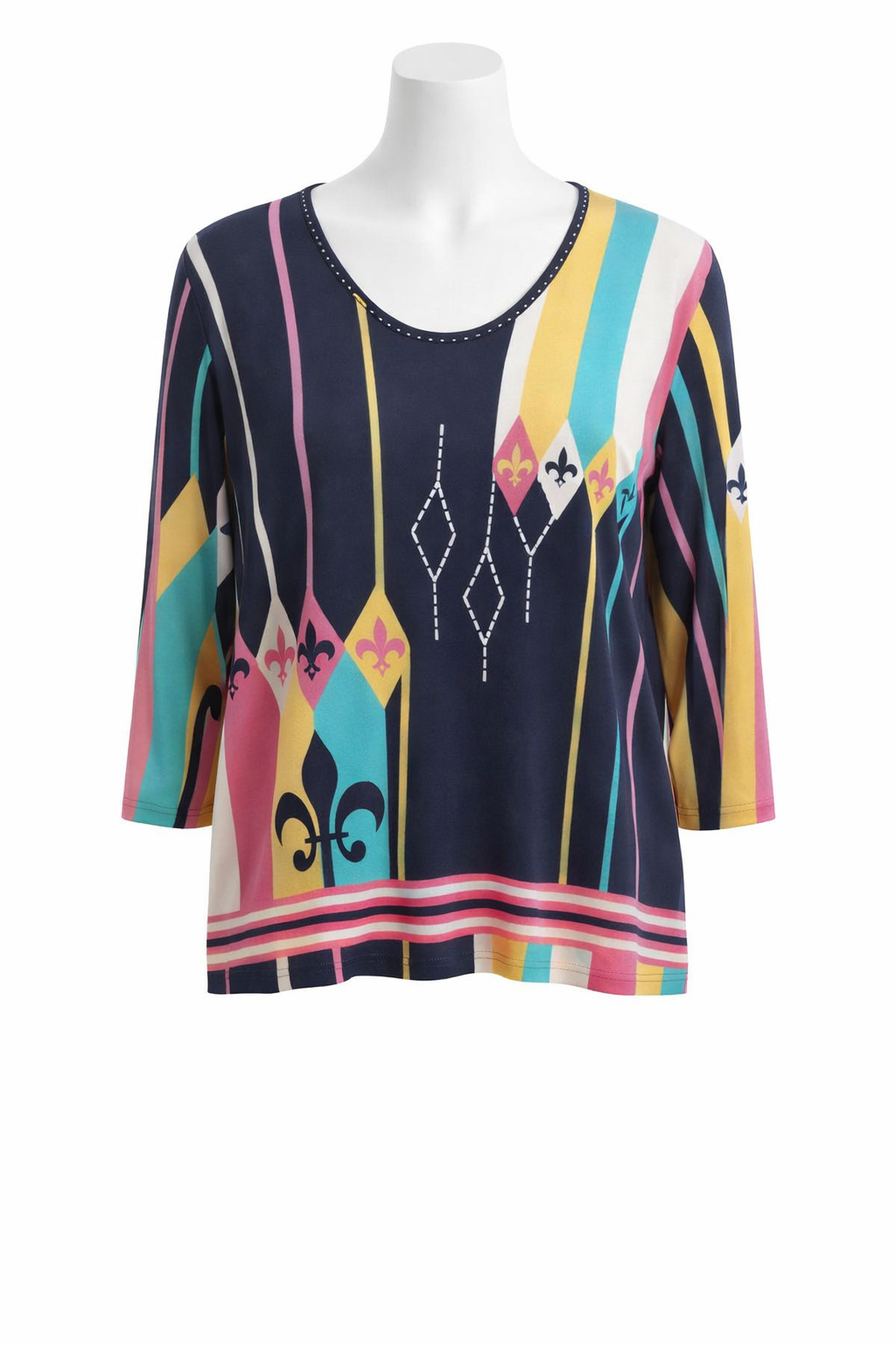 Vintage Parisline XL Top New Orleans Mardi Gras Fleur‑de‑Lis Festival Shirt