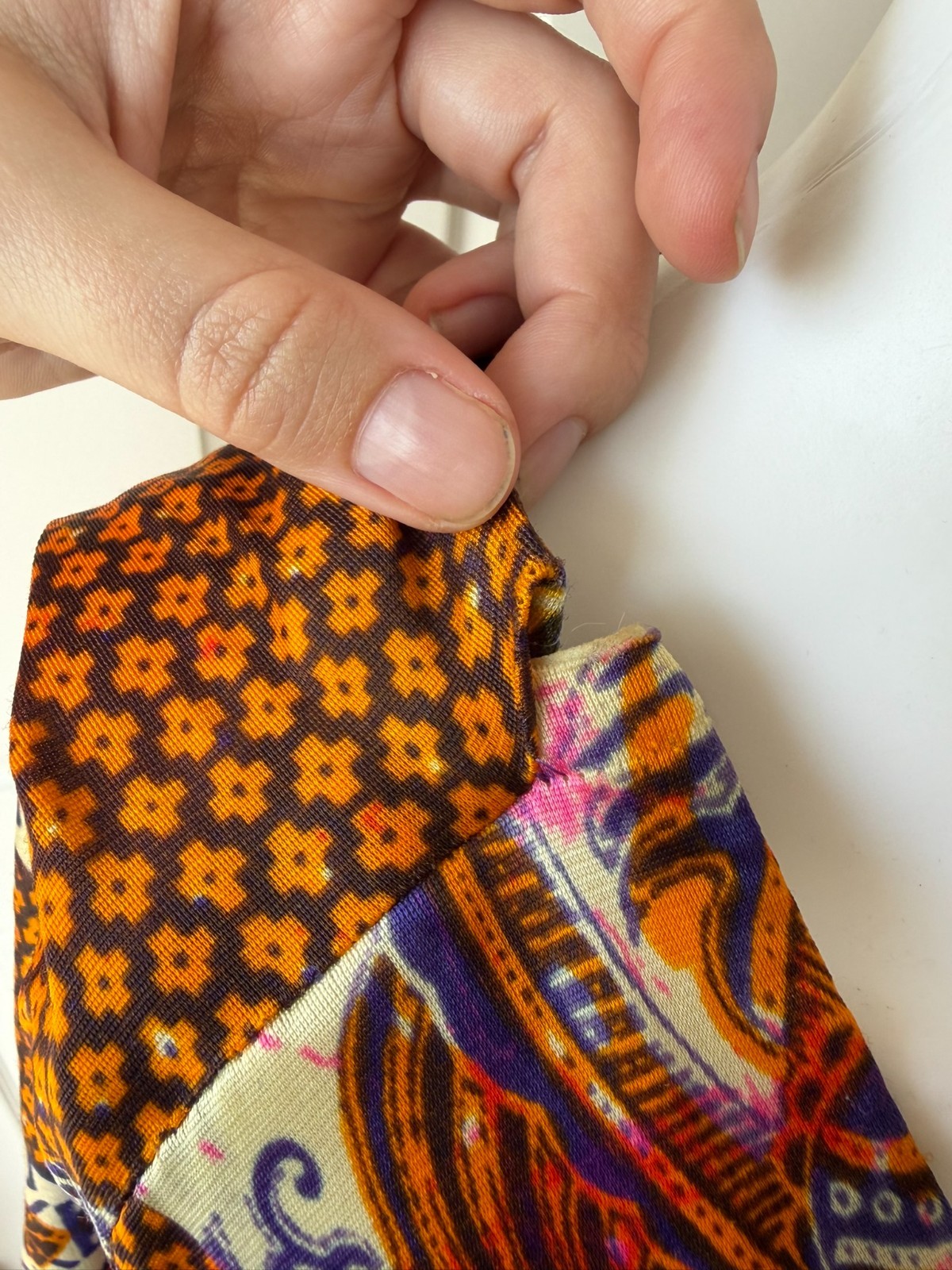 Vintage 70&rsquo;s Colorful Pattern Kaftan Maxi Dress