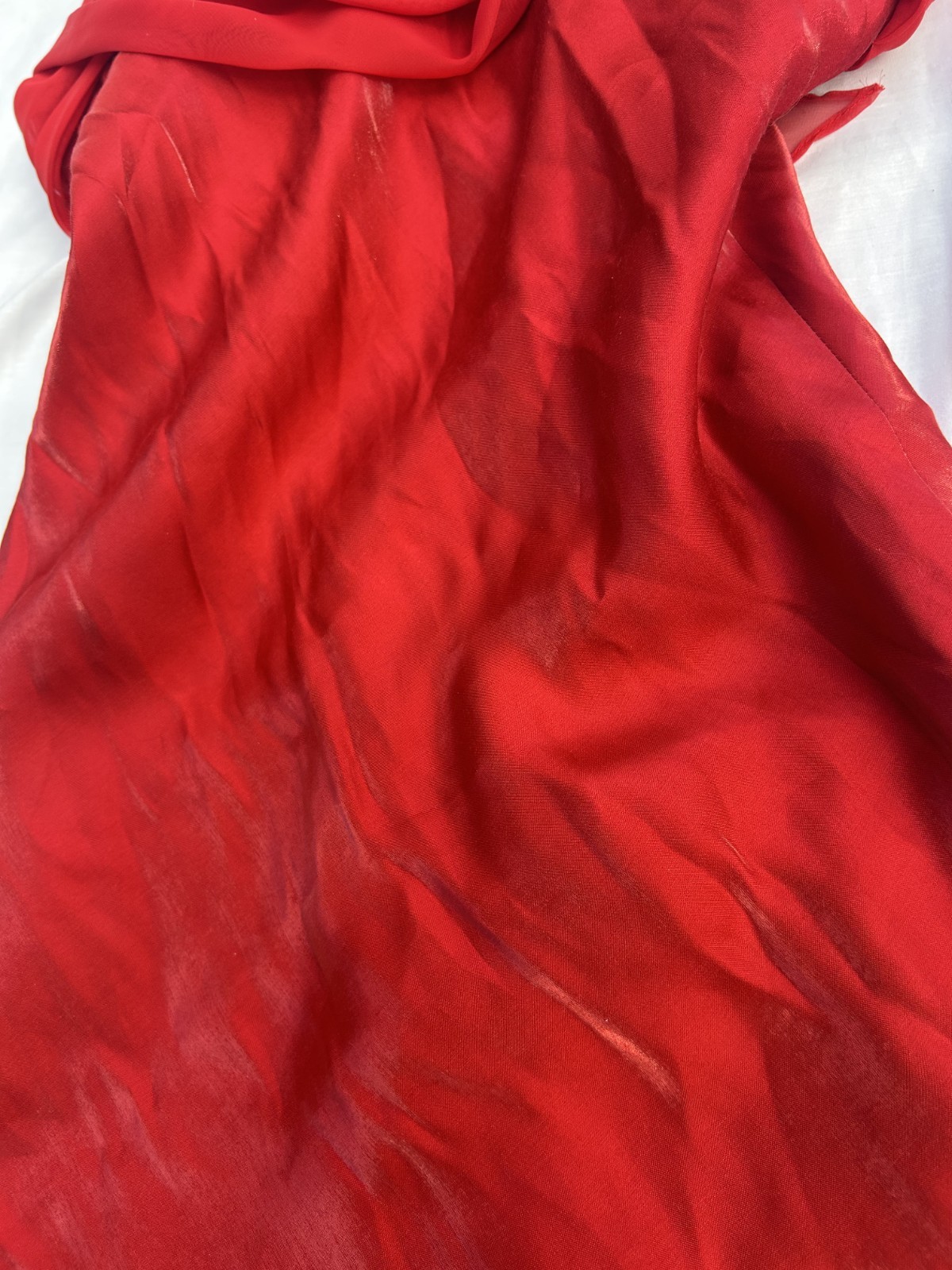 vintage red chiffon dress