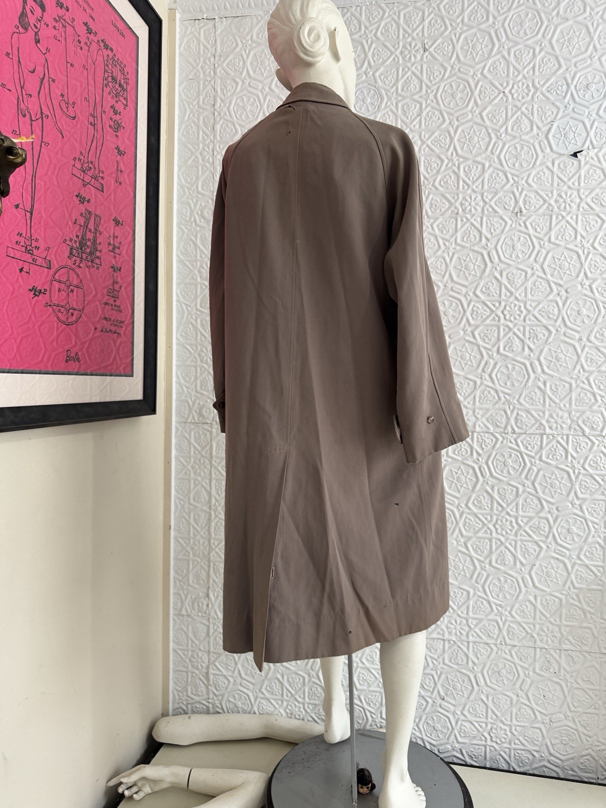 Original Vintage Mac-Chas Macintosh Overcoat-1940s-Rain-Beige-As is-Winter Coat