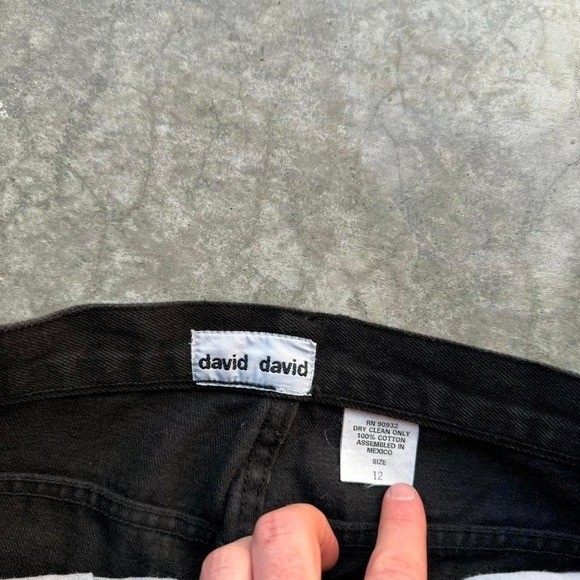 Vintage 90&rsquo;s David David Rhinestone Black Denim High Rise Jeans
