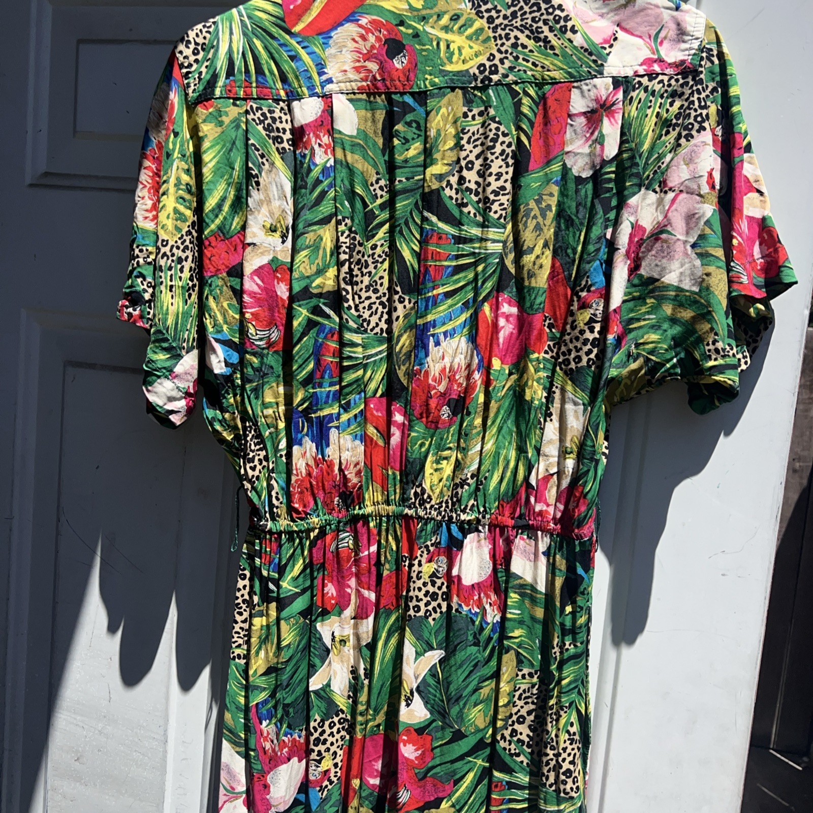 Vintage Carole Anderson Tropical Jumpsuit Viscose SZ 9/10 S/M Pants