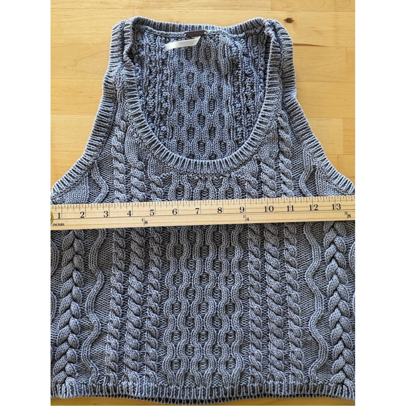 Free People Cable Knit Sweater Tank • Boho Cropped Knit Vest Size S