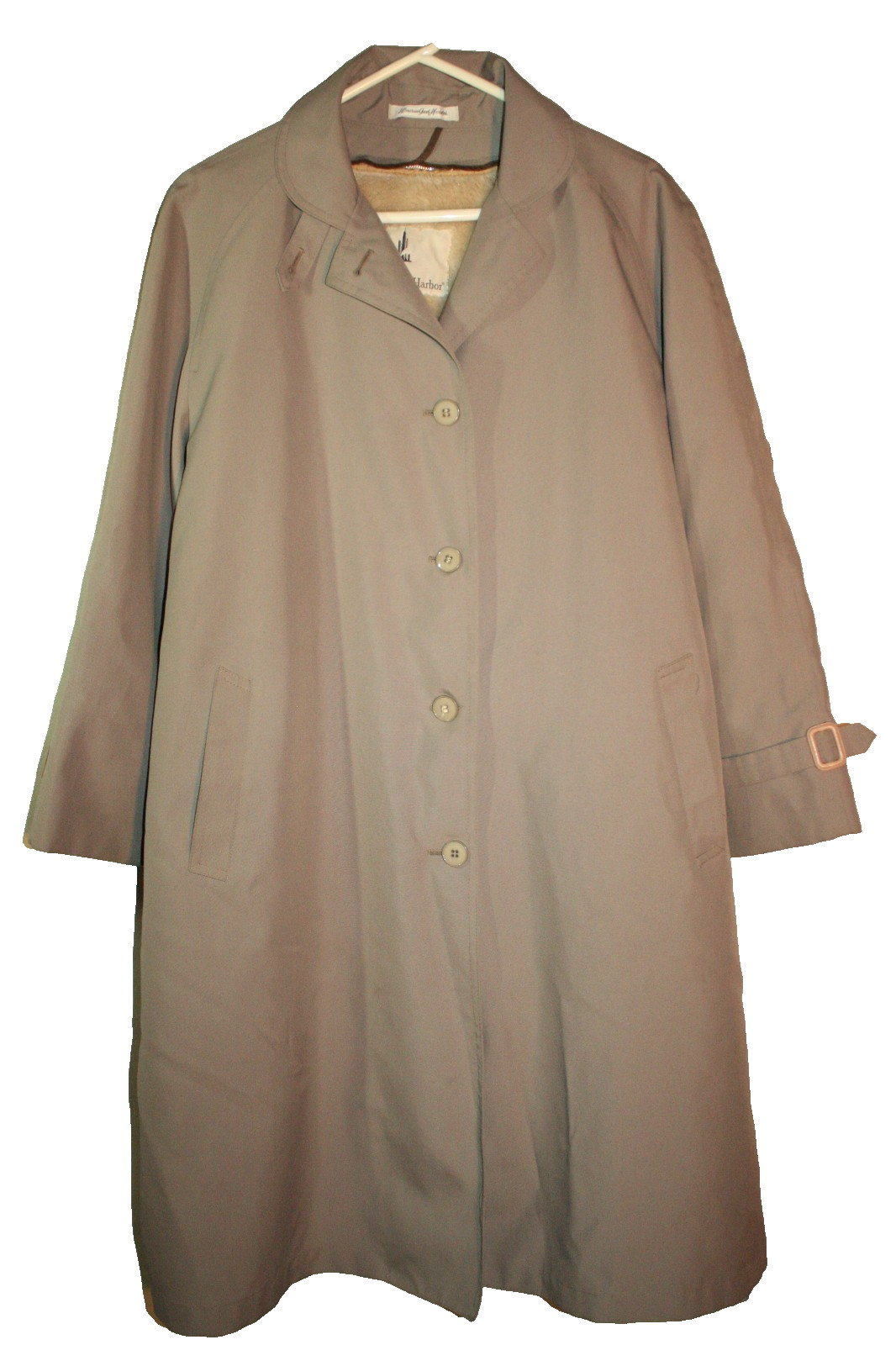 Vintage Misty Harbor Tan Overcoat Removable Lining Size ILGWU 16P