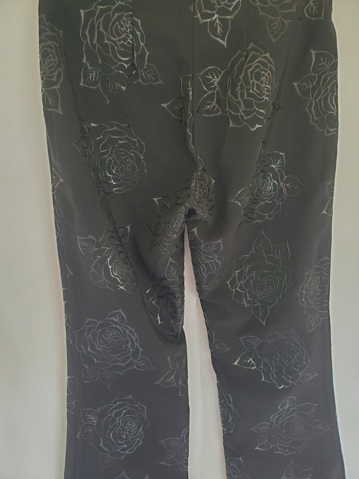 🕊STAR C.C.C.🕊 Black Embossed Rose Print Gothic Design Vintage Jeans Sz 7 🌹