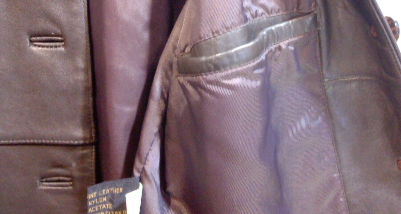 Vtg Adler Authentic Lamb Skin Soft Leather Jacket Womans Lined Coat Brown Sz L