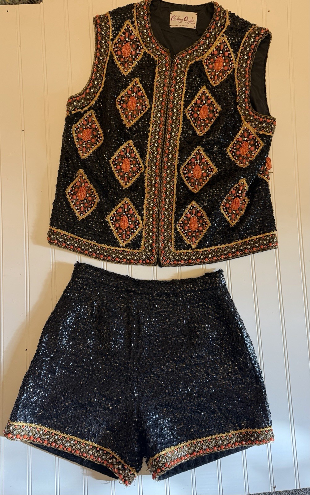 1960’s Beaded And Sequence Vest And Shorts Valentino Style