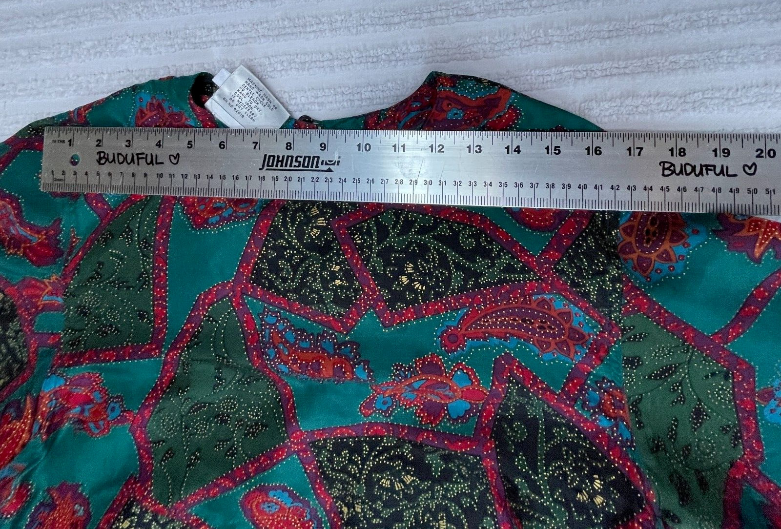 Rafaella Womens Small Long Sleeve Mixed Paisley Print Silk Blouse Top Multicolor