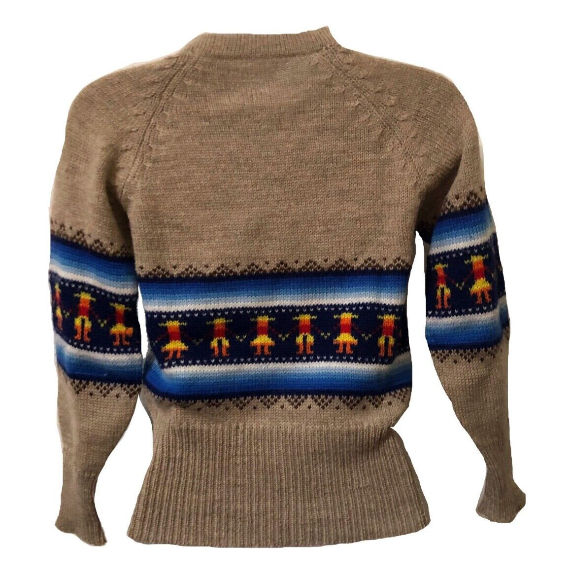 Vintage Classic Peruvian 100% Wool V-neck Llama Sweater XS /Tween /Unisex