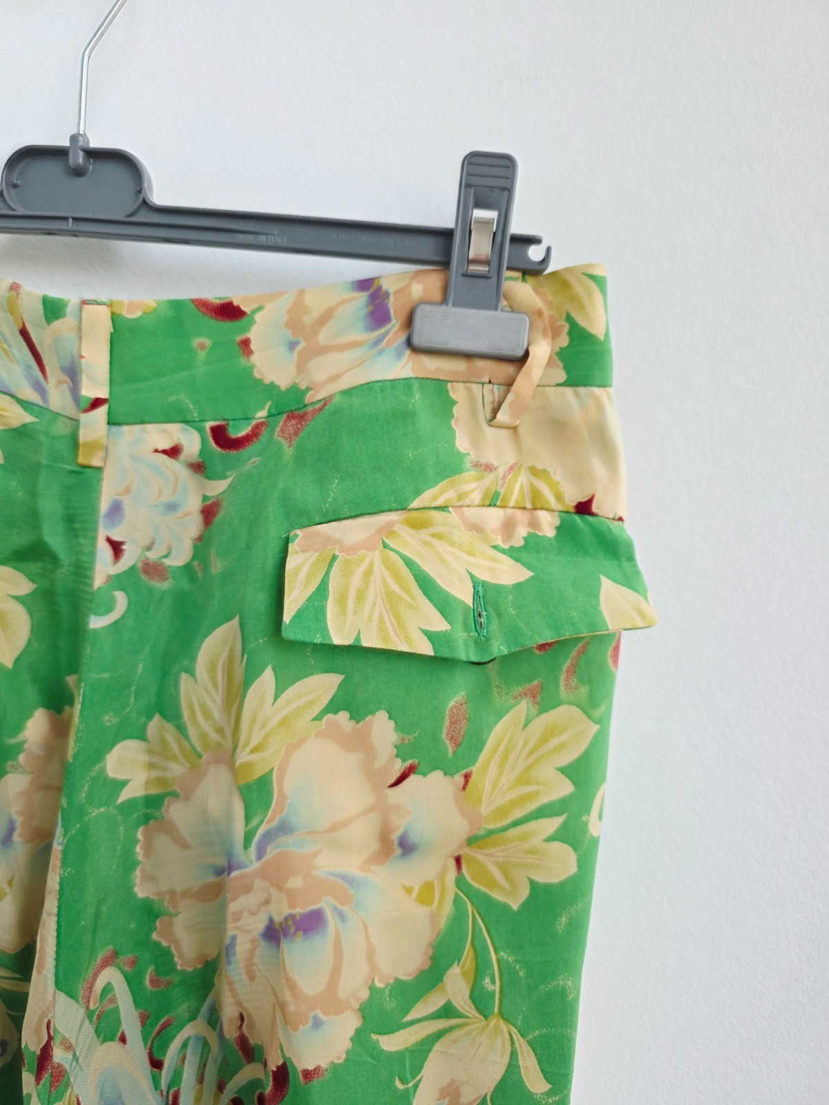 Vintage 2000s Marithé François Girbaud Floral Pants, Green Wide Leg Trousers, Ma