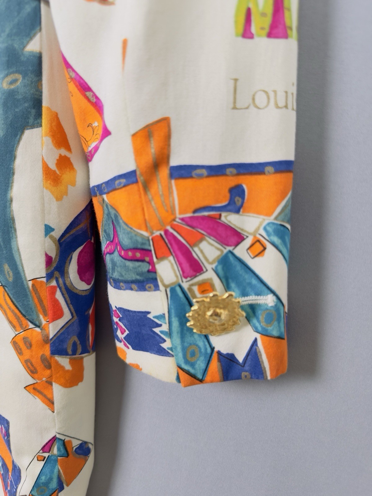 Vintage Louis Féraud Jacket Dress Set Cotton Print 80s 90s