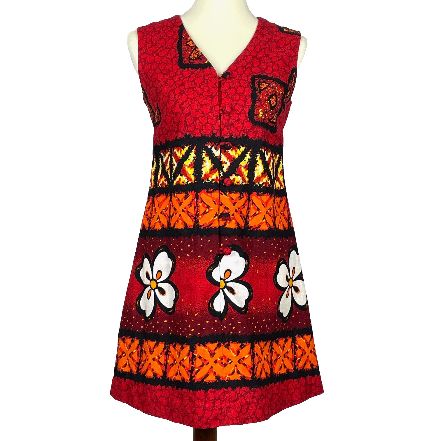 Vtg 60s 70s Penney&rsquo;s Hawaii Mini Dress S/M Aloha Luau Floral Lounge Hippie Mod