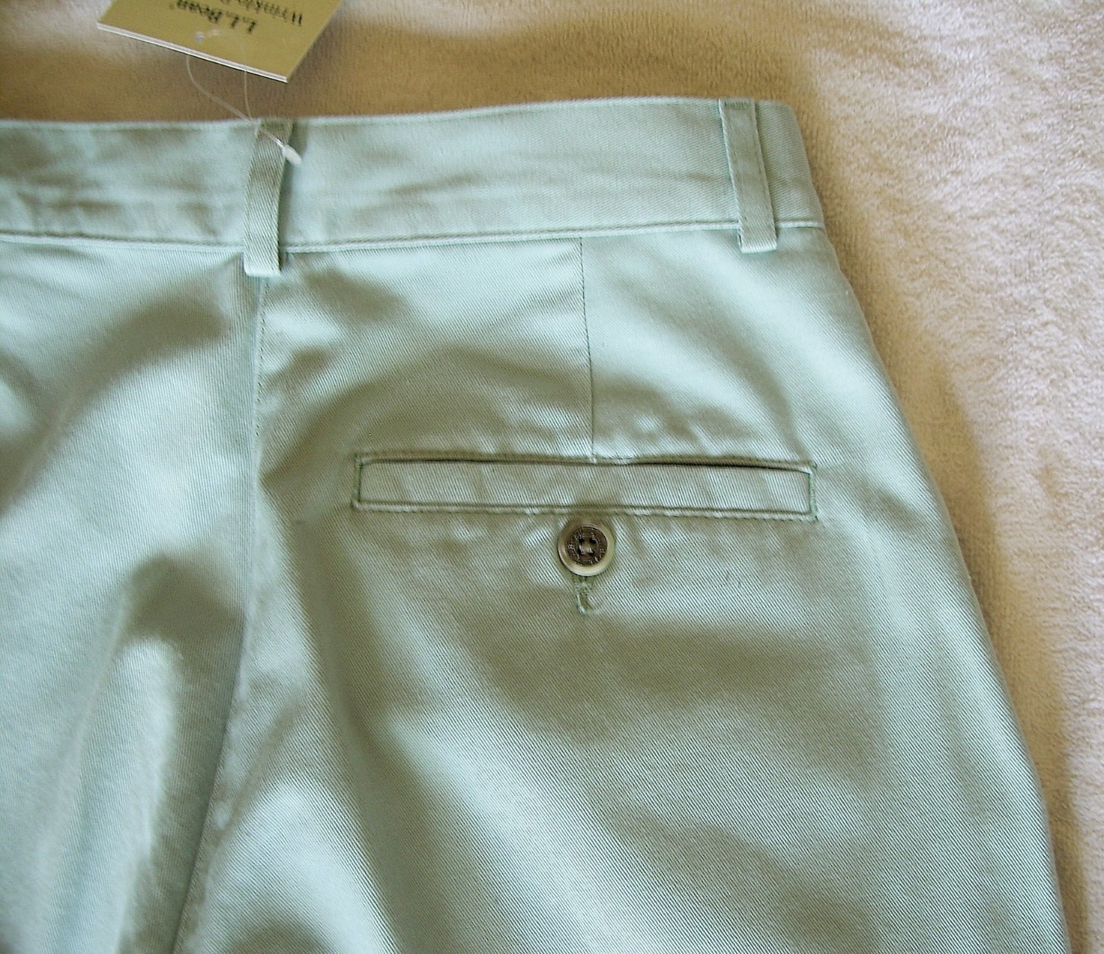 Y2K L.L. BEAN AQUA/SEAGLASS BLUE FLAT FRONT 100% COTTON CHINO PANTS~SZ 4 MT~NWT