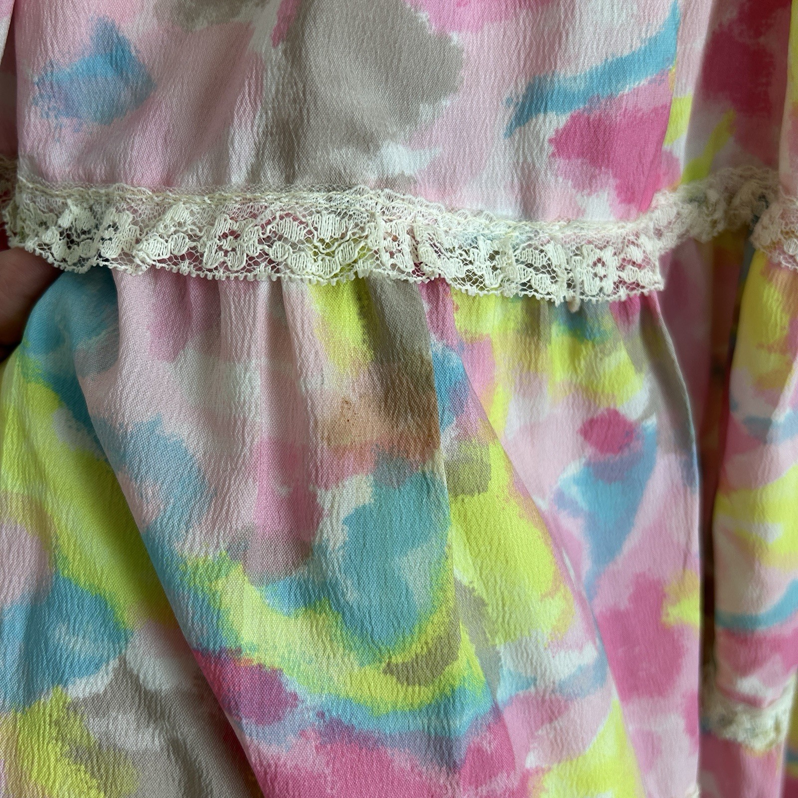 Faye Creations Vintage Dress Square Dance Patio 50s Ruffles Colorful Floral