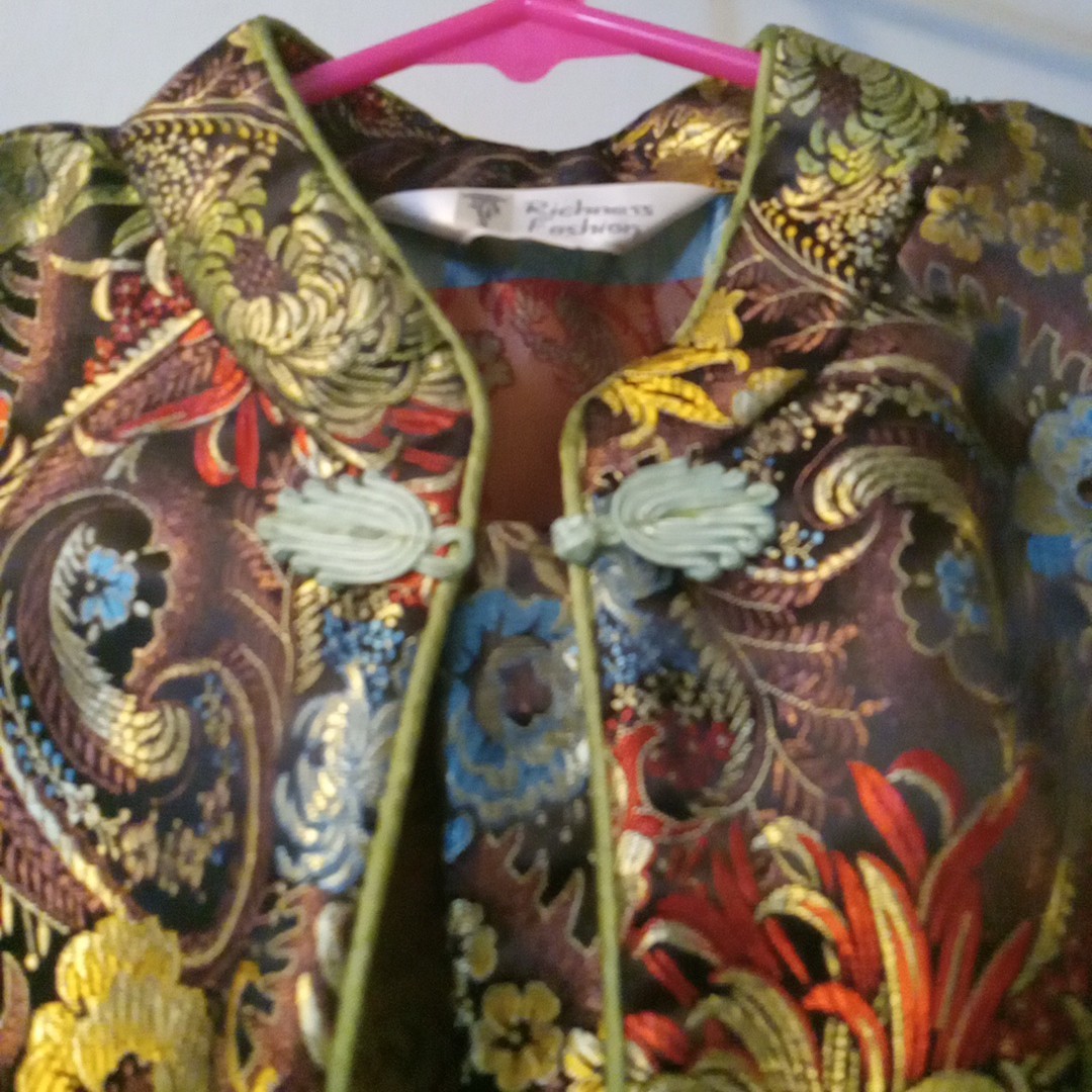 Vintage Oriental Style Brocade Richness Fashions Design Size L