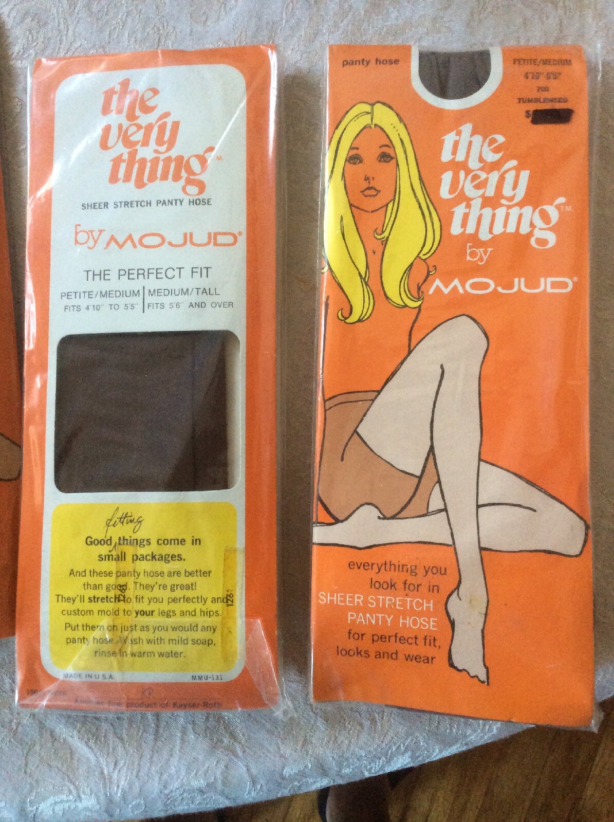 Vintage Mojud The Very Thing Nude Pantyhose Size Pet/med Lot of 7 Various Colors