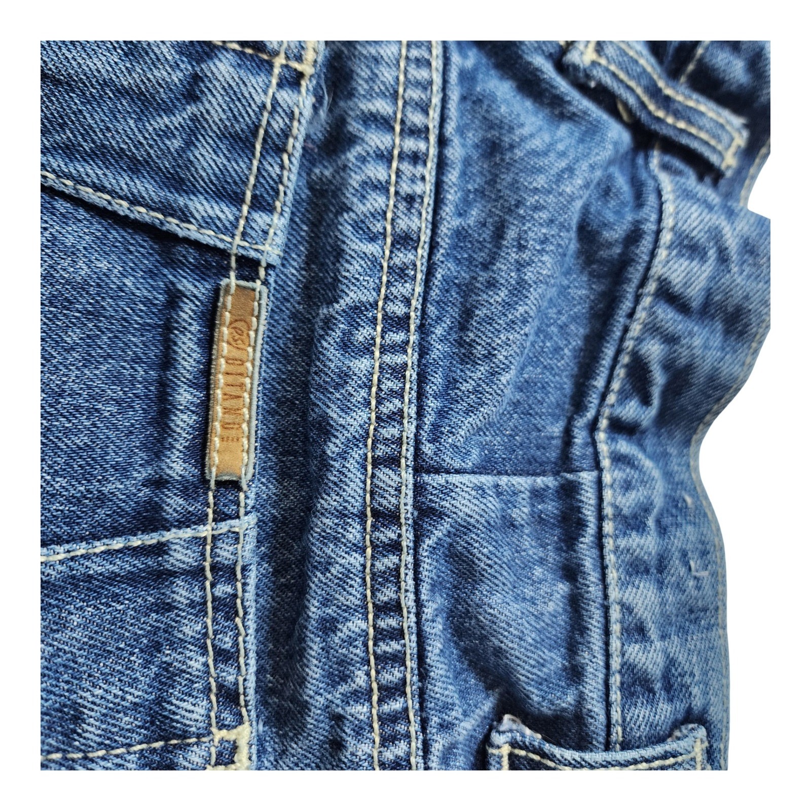 PS Gitano Vintage High Waisted Tapered Jeans Blue Denim 12 Short Cotton Brazil