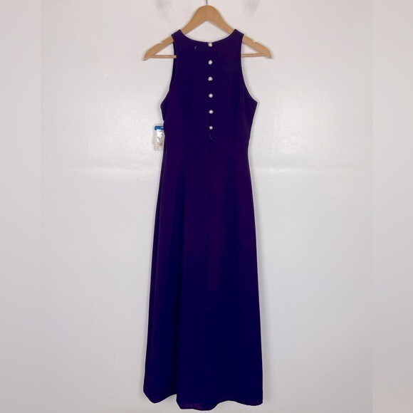 Papell Boutique Evening Vintage 90s Formal Dress Size 6P Purple Feminine Elegant