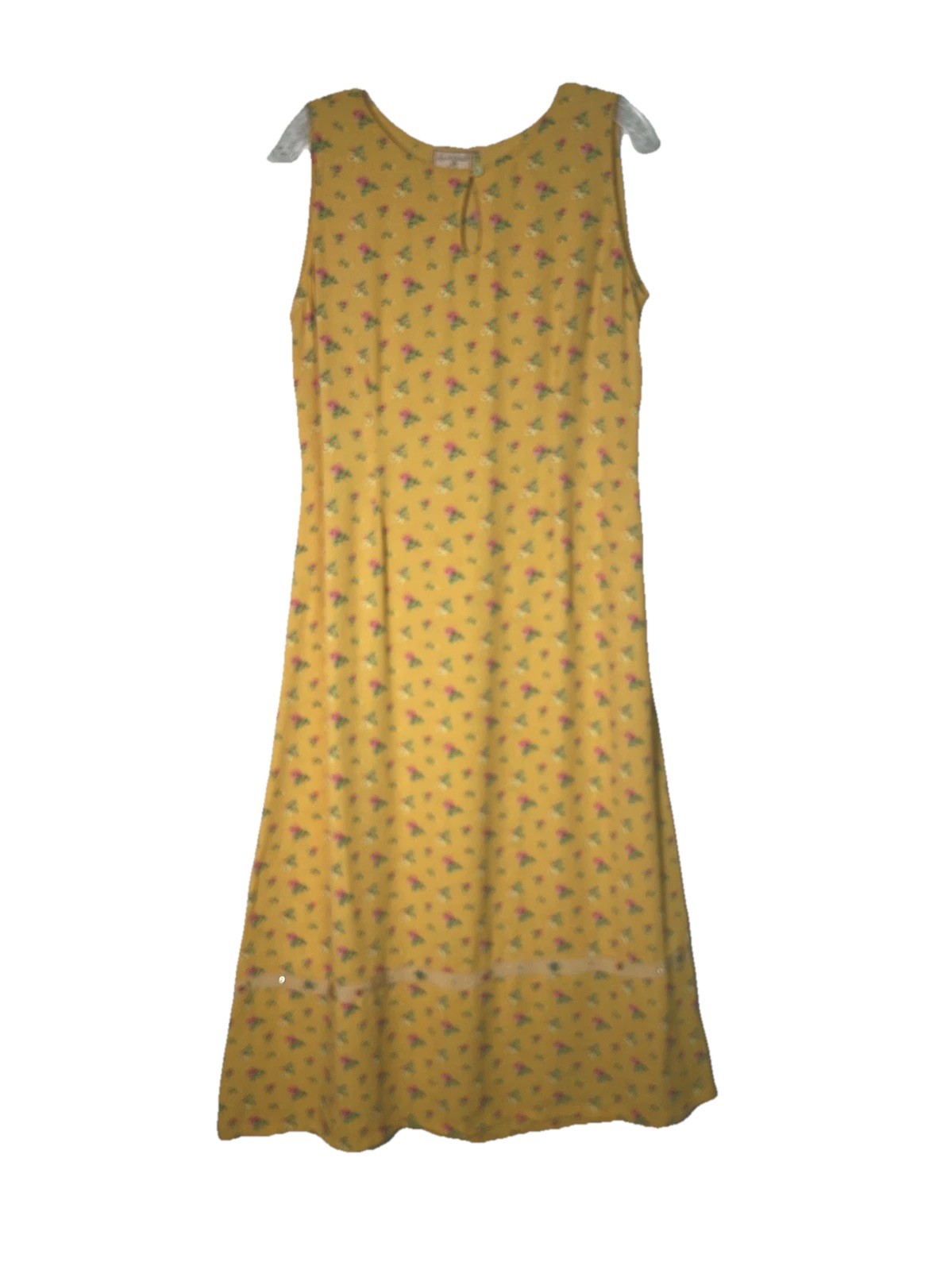 Vintage 90&rsquo;s April Cornell Yellow Floral Sleeveless Maxi/Midi Dress Women&rsquo;s Sz M